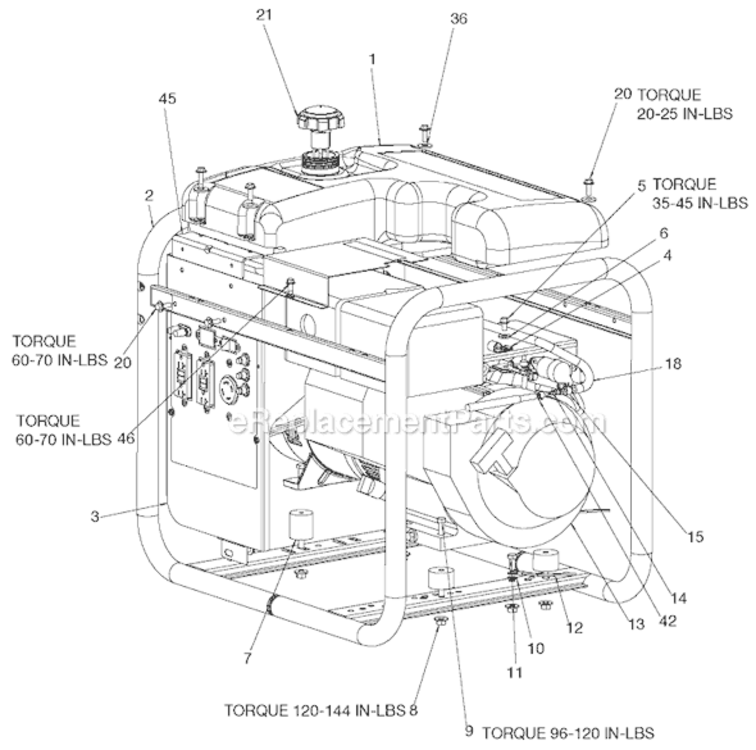 Page A Diagram and Parts List for H451CS-W Type 1 Porter Cable Generator